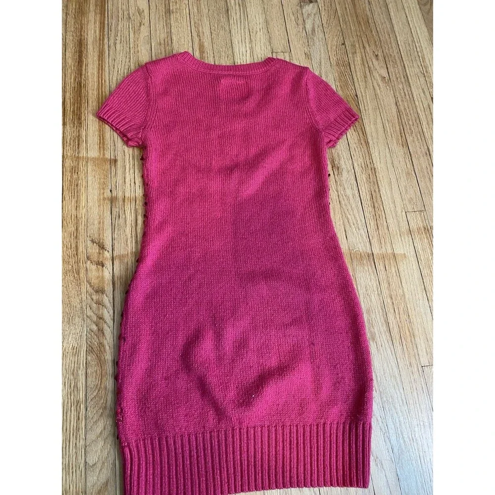 Justice Girl 12 Hot Pink Sequin Sweat Dress Short Sleeve